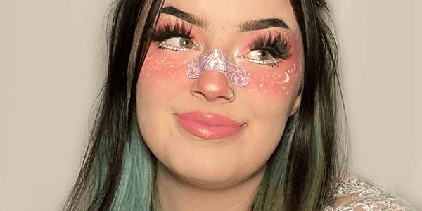 Egirl pink blush with bandaid
