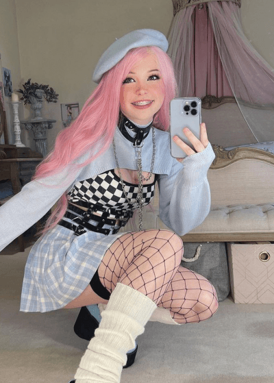 Belle Delphine posing in front of mirror Egirl