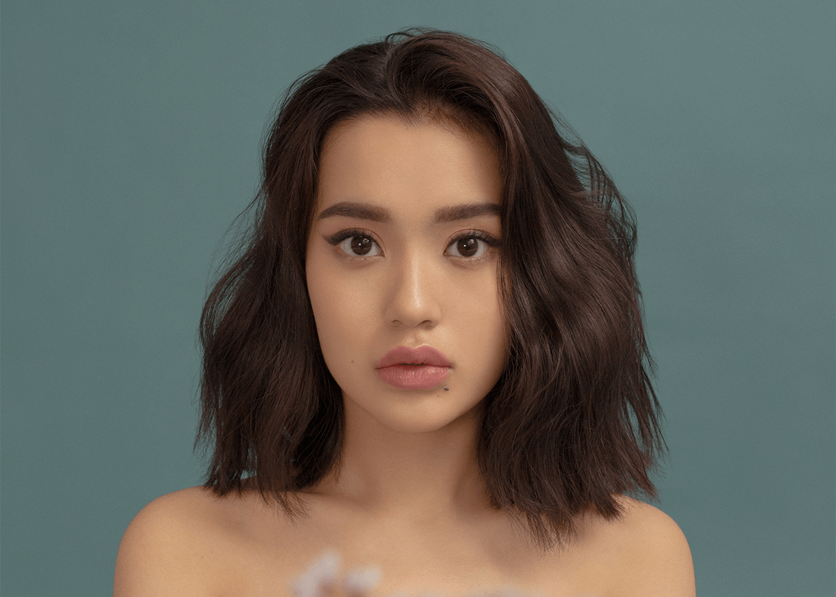 Asian Model Dark Hair Headshot Makeup
