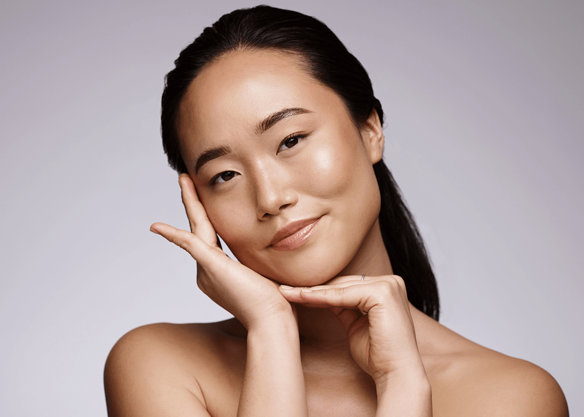 Asian Model with Fixed Uneven Eyebrows