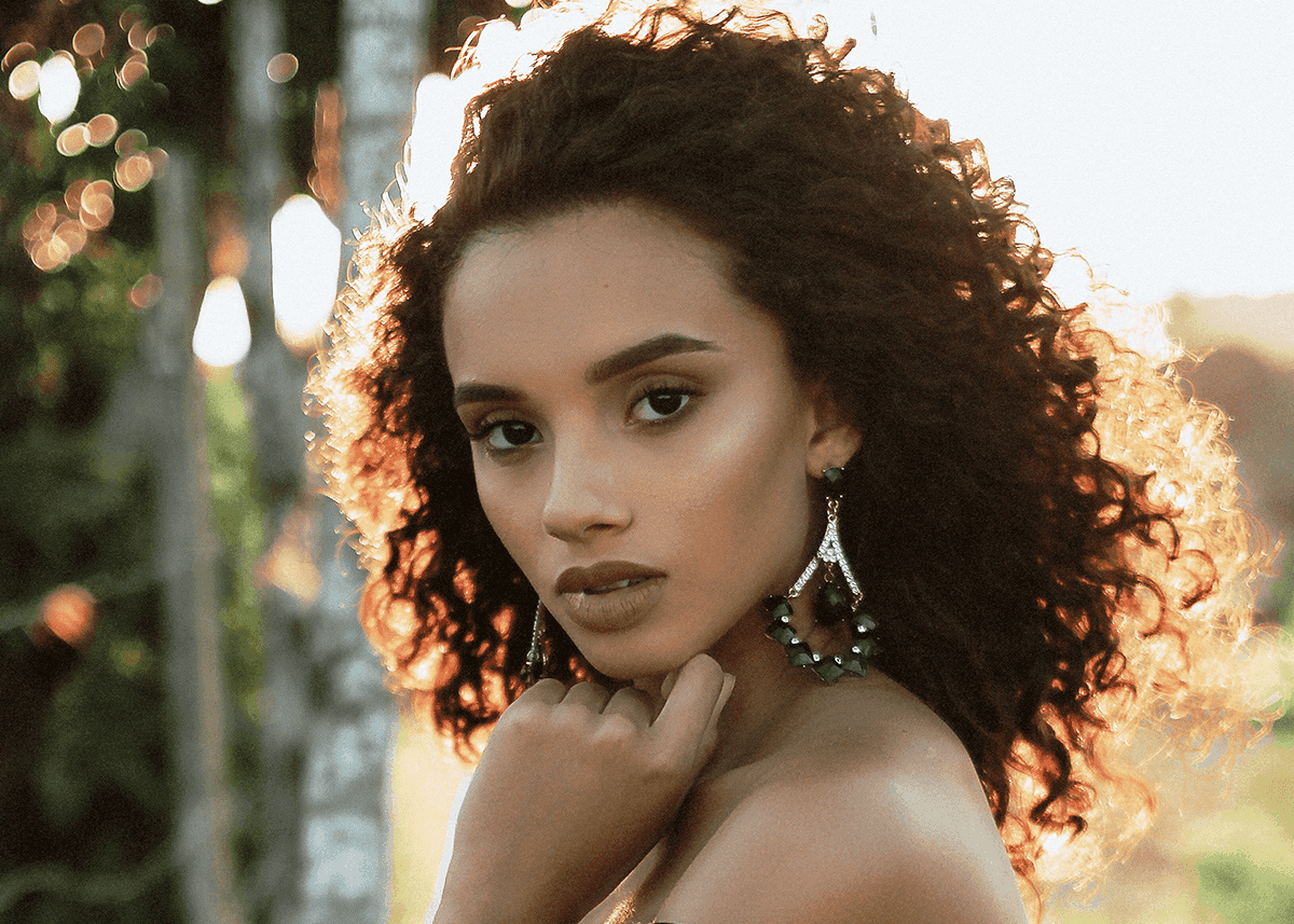 Beautiful Girl Light Behind Showing Perfect Eyebrows