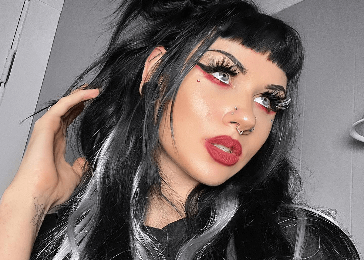 Alt Makeup Look with White Extensions