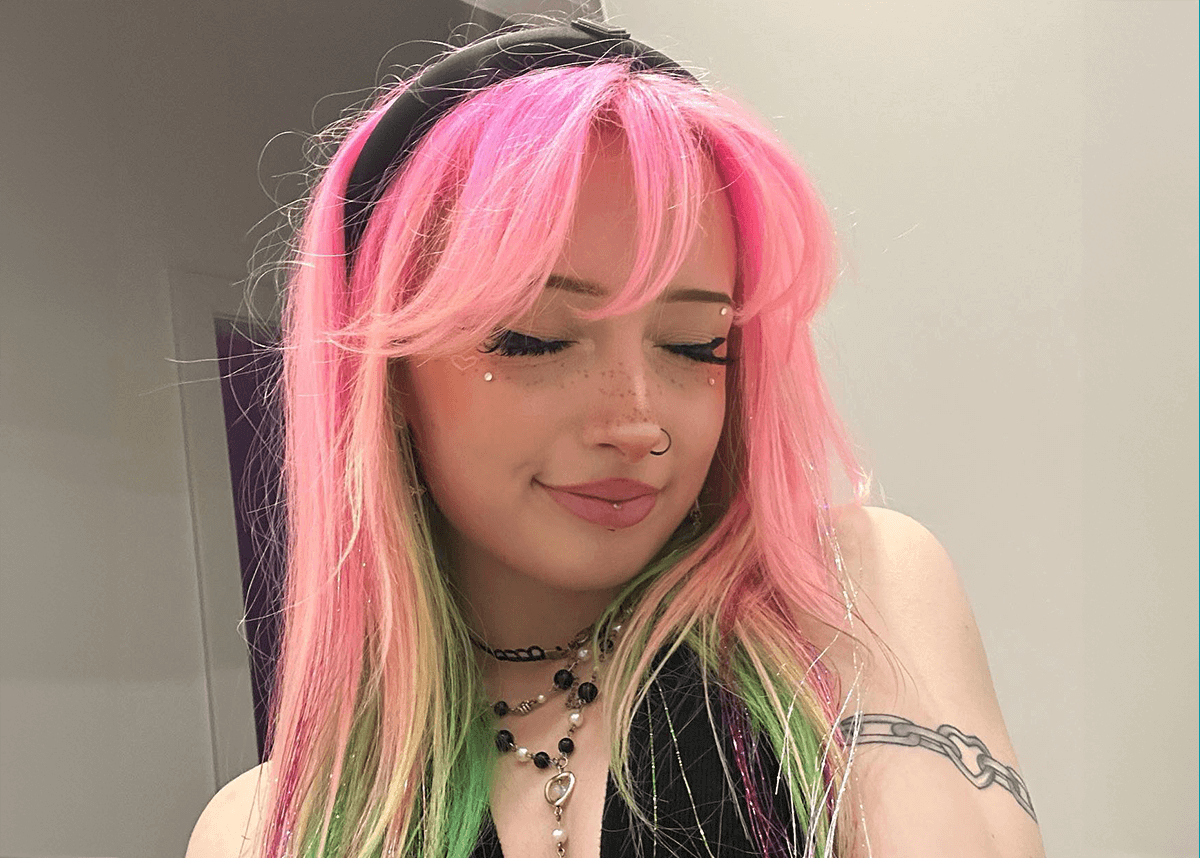 Candy-Core Pink and Silver Egirl Hair