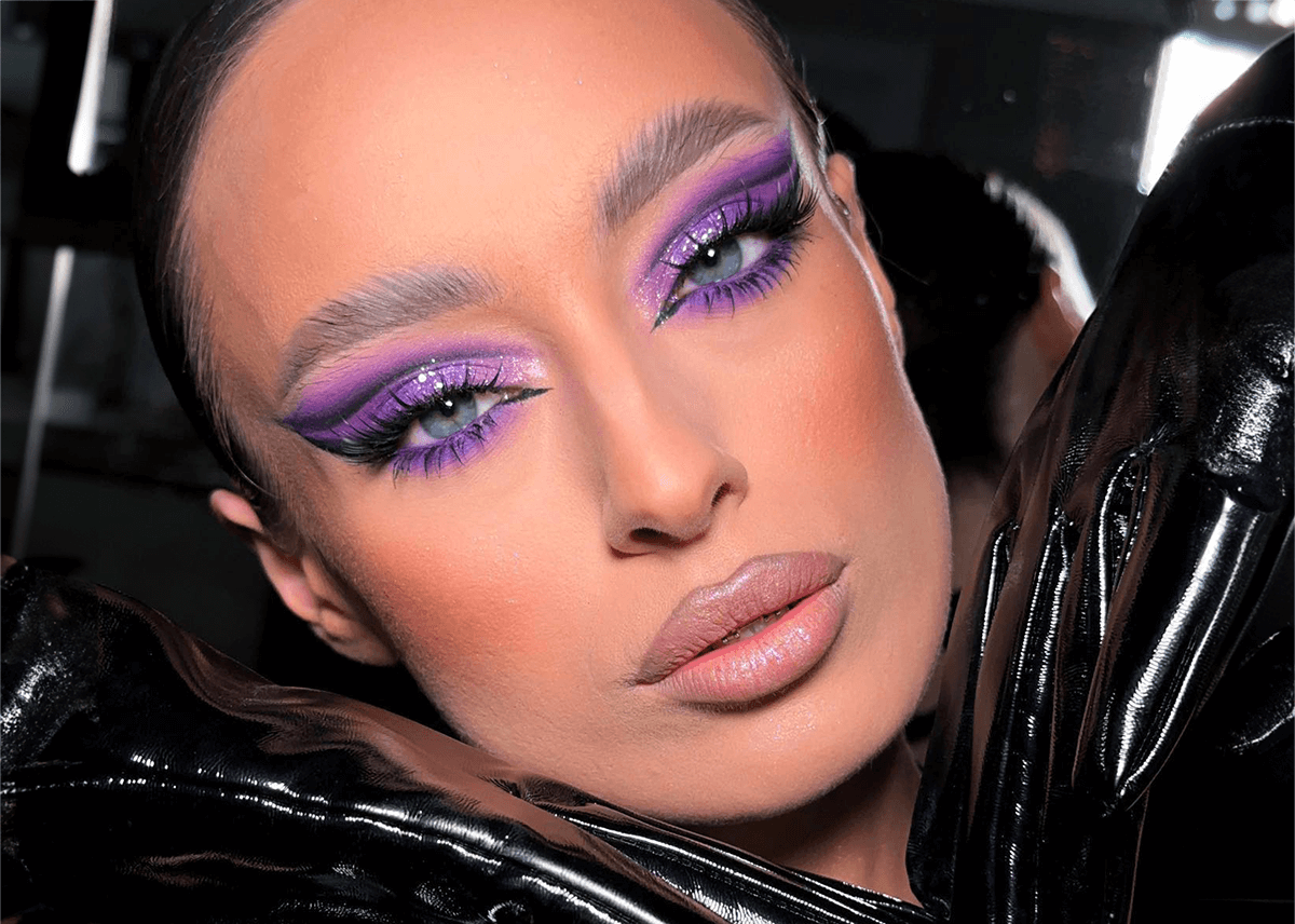 Eva Rasoyan Purple Eyeshadow with Black Liner