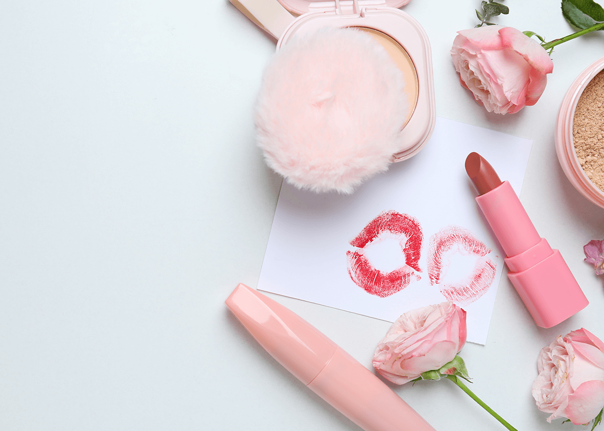 Lipstick with Flower Background