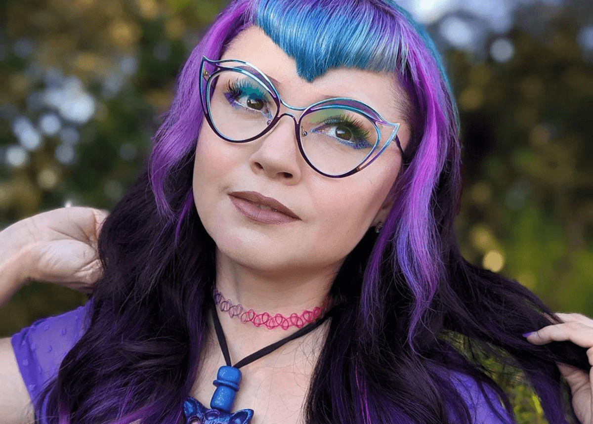 Prismatic Hair with Purple and Blue Accents