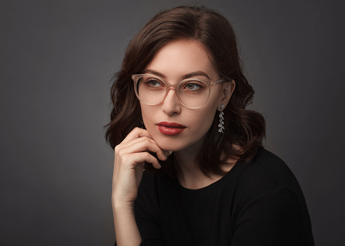 Stylish Girl Posing with Glasses