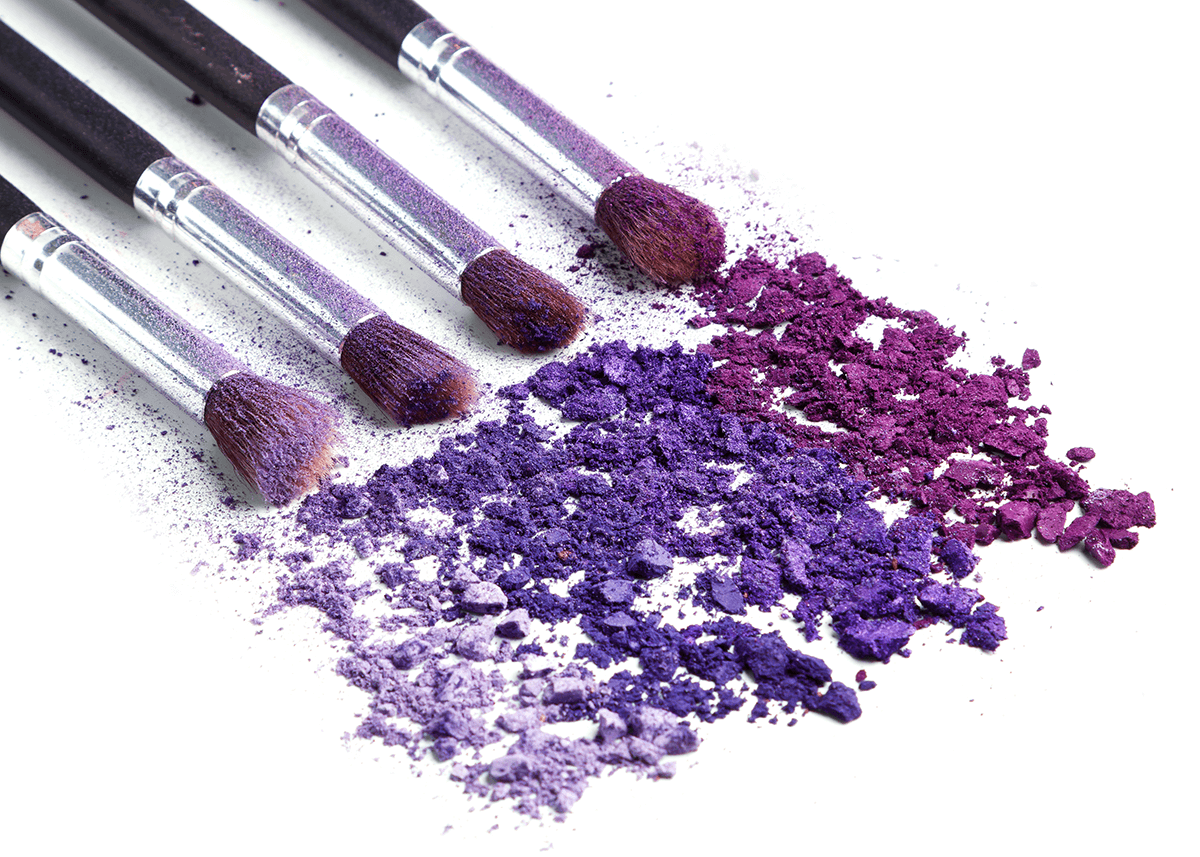 Purple Makeup Brushes with Pigment Dust